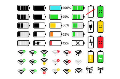 Charge and signal mobile icons