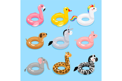 Animals pool float rings