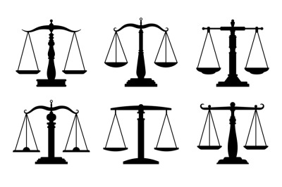 Trading or law scales icons