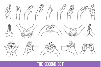 Linear women hands gestures