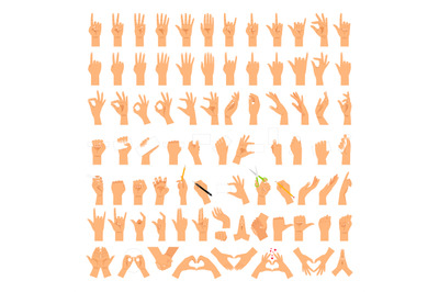 Woman hands and arms expressions