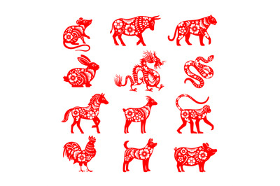 Traditional chinese zodiac illustrations