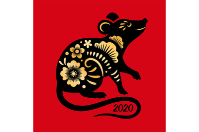 Chinese rat 2020 greeting card