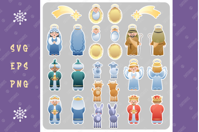 Christmas Two Sided Nativity Stickers Collection.