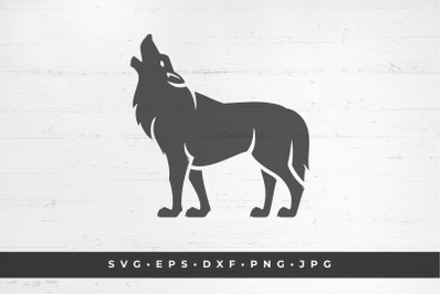 Howling wolf vector illustration. SVG, PNG, DXF, Eps, Jpeg / Cut Files