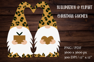 Leopard Gnome. Leopard Gnome Sublimation Clipart.