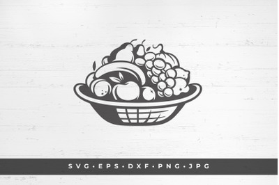 Fruit basket  icon isolated on white background vector illustration. S
