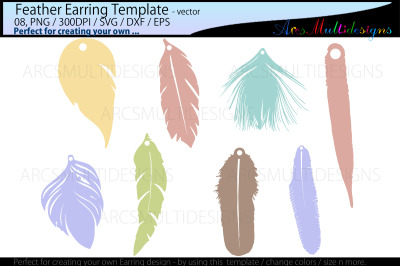 Feather Earring templates