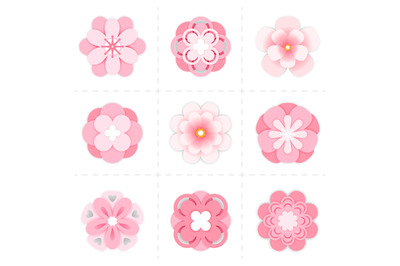 Pink paper sakura flowers