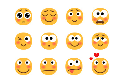 Embarrassed emoji set