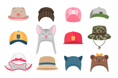 Kids hats illustrations