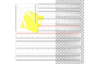 Vector plastic rulers.