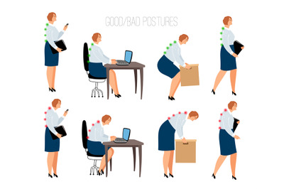 Ergonomic woman postures