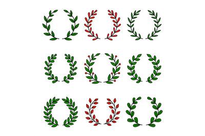 Set of laurel wreath for awards vector