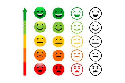 Ranking scale faces vector illustration