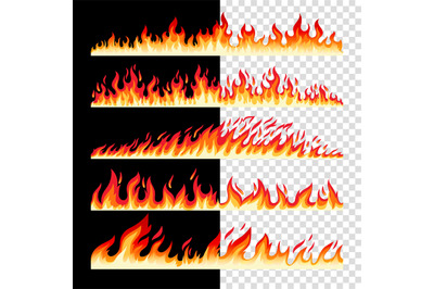 Horizontal seamless fire borders