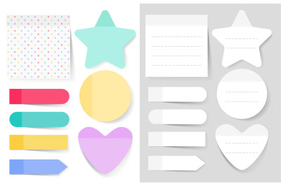 Sticky notes vector illustrations set