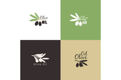 Olive branches logo icons set