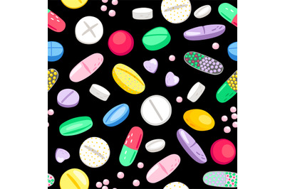 Cartoon pills and tablets pattern