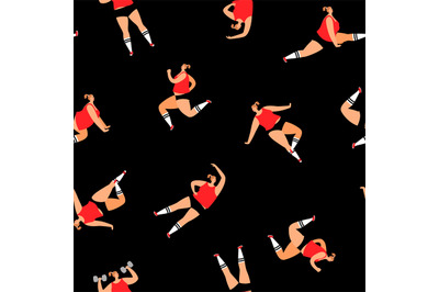 Sport girl seamless pattern background vector illustration