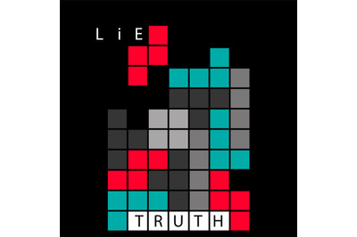 Truth and lie concept illustration