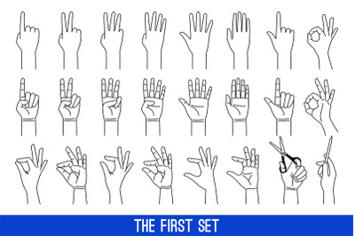 Woman hands gestures outline