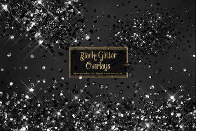 Black Glitter Overlays