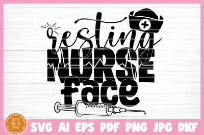Resting Nurse Face SVG Cut File
