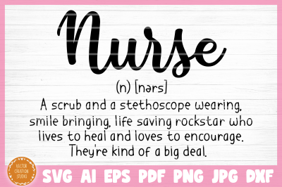 Nurse Definition SVG Cut File