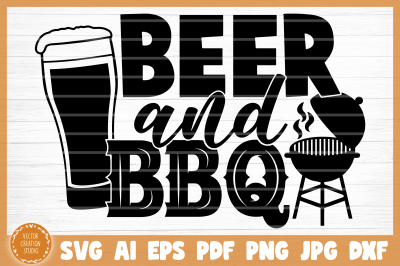 Beer And BBQ Grill SVG Cut File