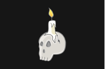 Halloween with skull of candle