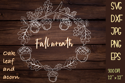 Fall wreath SVG. Wreath sublimation or cutting.