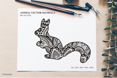 Animal Vector Mandala Line Art Style