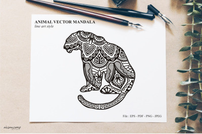 Animal Vector Mandala Line Art Style