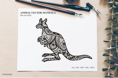 Animal Vector Mandala Line Art Style