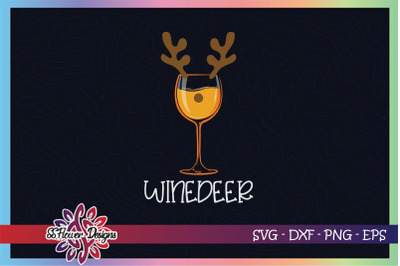 Wine deer Christmas wine lover