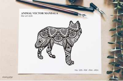 Animal Vector Mandala Line Art Style