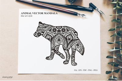 Animal Vector Mandala Line Art Style