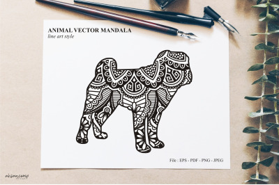 Animal Vector Mandala Line Art Style