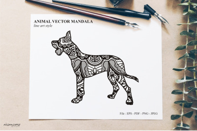 Animal Vector Mandala Line Art Style