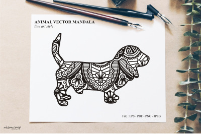 Animal Vector Mandala Line Art Style