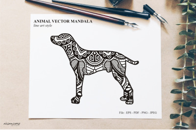 Animal Vector Mandala Line Art Style