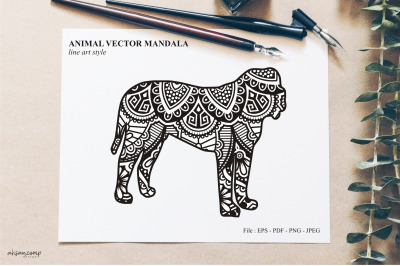 Animal Vector Mandala Line Art Style