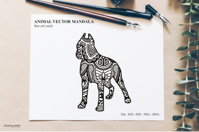 Animal Vector Mandala Line Art Style