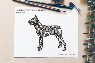 Animal Vector Mandala Line Art Style