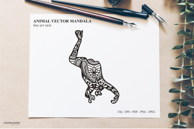 Animal Vector Mandala Line Art Style