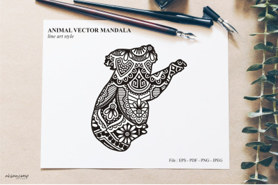 Animal Vector Mandala Line Art Style