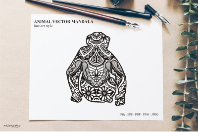 Animal Vector Mandala Line Art Style