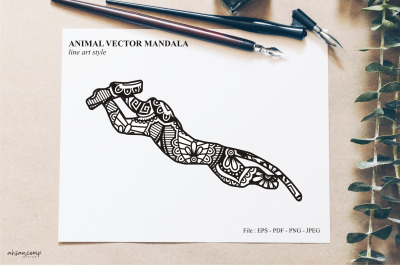 Animal Vector Mandala Line Art Style