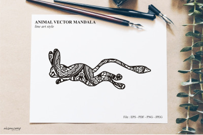 Animal Vector Mandala Line Art Style